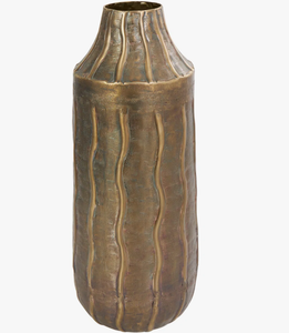 Vase décoratif haut en métal martelé de style industriel moderne, bronze luxueux, pour décoration de mariage, hôtel ou centre de table de salon. - Product Image 1