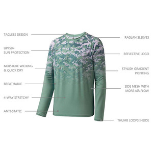 <b>Men's</b> <b>Long</b> <b>Sleeve</b> Camouflage Fishing <b>Shirt</b> UPF 50 Quick Dry Polyester Top Pullover Adult Size and customized <b>T</b> <b>Shirts</b> for <b>men</b> - Product Image 3