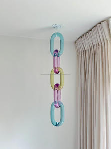 Sculpture murale décorative artistique en chaîne de maillons en résine, multicolore, forme ronde, décoration intérieure, artisanat moulé par Fashion Craft India - Product Image 2