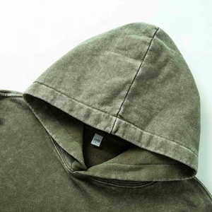 Sudadera con capucha extragrande desgastada para hombre personalizada, ropa de calle lavada con ácido desteñida al sol con nuevo diseño teñido liso para invierno - Product Image 6