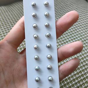 Boucles d'oreilles à clip en perle d'eau de mer, style Qiao Mei, argent S925, 5,5-6 mm, forte brillance, sans trou d'oreille, adaptées aux adultes - Product Image 3