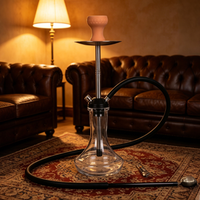 Shisha Chicha Stainless Steel Perak, Dapat Dikustomisasi, Ukuran Besar, untuk Bar KTV, Pipa Shisha Kaca, Outlet Asap, Hookah