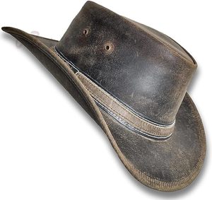 Sombrero de Vaquero Unisex de Cuero con Ala Moldeable y Ojales de Latón para Uso en Exteriores, Estilo Casual para Adultos, Apto para las Cuatro Estaciones, Modelo 2026 - Product Image 4