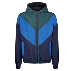 <b>Mens</b> <b>White</b> Lightweight Windbreaker <b>Jacket</b> Full Zip Hooded Minimal Sports Outdoor Running <b>Jacket</b> With Contrast Black Zippers - Product Image 3