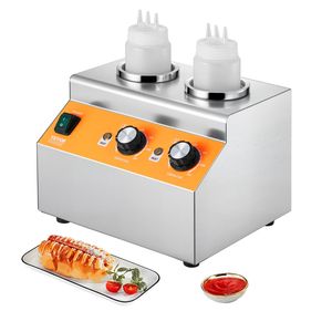 Dispenser Elettrico Commerciale per Bottiglie e Formaggi 0.8x2 L, Temperatura Regolabile 86-185°F, Attrezzatura per Fudge Caldo e Riscaldamento, in Plastica - Product Image 1