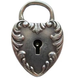 Heart Shape Iron <b>Padlock</b> With Matching Key Cast Metal Love Theme Lock For Valentine'S Day Decor - Product Image 6