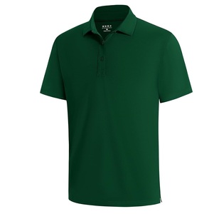 Polo Oxford à manches courtes vert uni pour homme, respirant, décontracté - Product Image 1