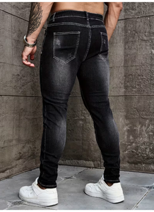 กางเกงยีนส์เดนิมทรงสลิมฟิตสำหรับผู้ชาย TRIBON SPORTS รุ่น Medium Wash แห้งเร็ว สวมใส่สบาย ผลิตจากผ้าฝ้ายคุณภาพสูง แฟชั่นขายส่ง - Product Image 2