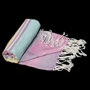 Serviettes de plage Fouta rayées en coton recyclé à séchage rapide, motif attrayant, les plus vendues, au meilleur prix du marché – Serviette de golf et de plage. - Product Image 6