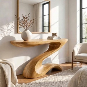 Table console en bois au design moderne pour la maison, salon, meubles de luxe, tables consoles, table console en bois massif faite à la main pour la maison - Product Image 2