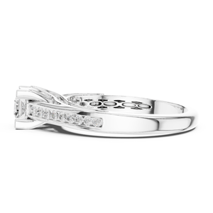 Anillo de Diseño Premium de Lujo con Certificación GRA, con Diamantes Cuadrados, Octogonales y Redondos Engastados, Disponible en Oro Blanco de 14K - Product Image 2