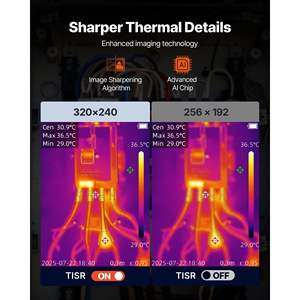 Caméra thermique à super résolution TISR, capteur thermique 320x240, caméra visuelle 2MP, résolution IR 256x192, fréquence de rafraîchissement 25 Hz - Product Image 2