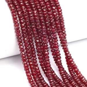 Cuentas facetadas de rubí rojo de 3.5 mm para la fabricación de joyas, hilo de cuentas para pulseras y collares DIY, cuentas de piedras preciosas - Product Image 1