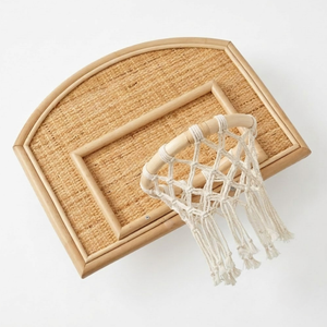 Decorative Rattan Basketball Backboard Kids <b>Room</b> Accessory Handwoven Wicker Sport Toy for Nursery and Playroom Decoration - Product Image 3