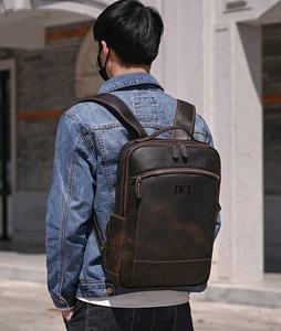 Custom Genuine Leather Unisex Anti-Theft Zipper Backpack Travel <b>Rucksack</b> Waterproof Laptop Bag Luxury Daypack LBK-0109 - Product Image 5