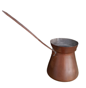 Cafetera Turca, Griega y Árabe de Cobre y Latón para Estufa, Cezve Ibrik Briki con Mango de Madera - Product Image 3