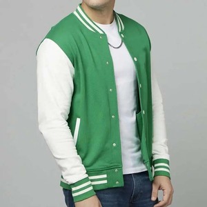 Green Color Men's Clothing <b>Jackets</b> OEM ODM Service Custom College Baseball Men's <b>Jackets</b> For Sale - Product Image 3