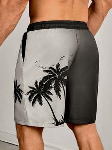 Shorts de bain à séchage rapide pour hommes, vêtements de plage unisexes, longueur genou, légers, résistants à l'eau, imprimé floral, cordon de serrage, style estival - Product Image 5