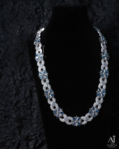 AARVA JEWELS Collier pendentif en argent 925 avec moissanite, chaîne à maillons floraux, plaqué rhodium, tendance ethnique pour femmes et hommes, bijoux de fête - Product Image 5