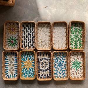 ถาดหวายประดับมุกคุณภาพพรีเมียมสำหรับตกแต่งโต๊ะ ใช้จัดเก็บและเสิร์ฟอาหาร นำเข้าจากเวียดนาม - Product Image 4