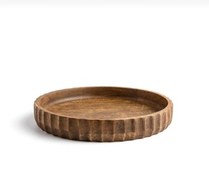 Bandeja de Servir Portátil de Madera de Mango Tallada a Mano, Ecológica, con Acabado Pulido y Borde Rústico Tallado, Plato para Aperitivos - Product Image 2