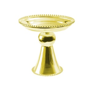Unique Design Gold Metal Cake <b>Stand</b> With Thick Support Base For Party <b>Cupcake</b> Server Arrangement And Event Decoration Fruit Bowl - Product Image 1