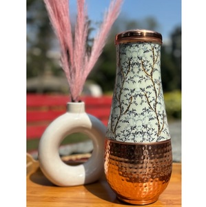 Bouteille d'eau en cuivre à motif floral émaillé, très vendue, portable pour les voyages - Product Image 2