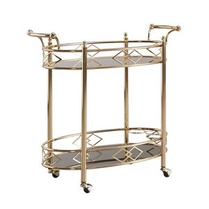 Chariot de service moderne en métal, fabriqué avec un cadre en acier thermolaqué, rangement multi-niveaux pour l'organisation de la cuisine - Product Image 6