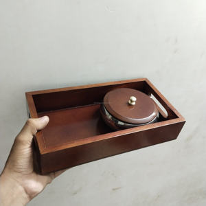 ถาดไม้มีฝาปิดที่ถอดออกได้หรูหราโถเก็บชามตกแต่งอเนกประสงค์ดีไซน์หรูหราสำหรับห้องนั่งเล่นโต๊ะรับประทานอาหารสำนักงาน - Product Image 3