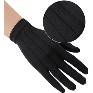 Gants d'inspection en microfibre blancs et noirs, sans poussière, pour le nettoyage et le polissage de bijoux, en gros, à bas prix, disponibles en stock - Product Image 6