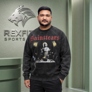 Custom Oversized <b>Sweatshirt</b> Men Heavyweight Cotton <b>Fleece</b> Pullover Crewneck Printed Streetwear Loose Fit <b>Sweatshirts</b> Manufacture - Product Image 1
