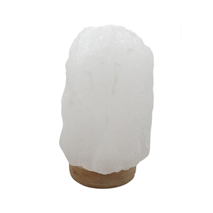 Elegant Himalayan white salt lamp made from genuine <b>crystal</b> salt adding charm warmth and decorative appeal to every room - Product Image 1