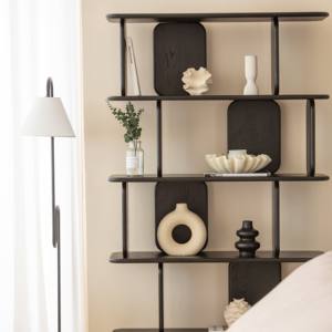 Bibliothèque en bois noir Vandana Altis Arista, design moderne en bois massif, meuble de rangement - Product Image 2