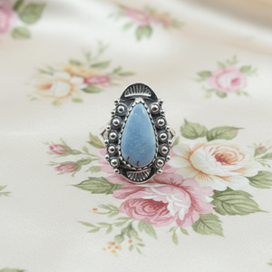 Anillo Vintage de Angelita Azul en Forma de Pera, Plata de Ley 925, Chapado en Oro Rosa y Oro Amarillo, Joyería Boho Hecha a Mano, Regalo para Hombre - Product Image 6