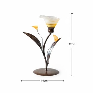 High Standard Quality Iron Candle Stand with Calla Lily Design <b>Heat</b> Resistant Home Decoration - Product Image 2