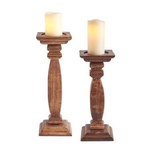 Porte-bougie en bois moderne pour mariage, événements festifs, fêtes, support de bougie artisanal rustique pour décoration de table à la maison - Product Image 3