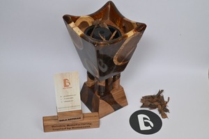 Luxury Brown Amber Finish Acacia Wood Resin <b>Bakhoor</b> Burner Handmade Incense <b>Oud</b> Burner Home Decor Gift Bela Artisan - Product Image 3