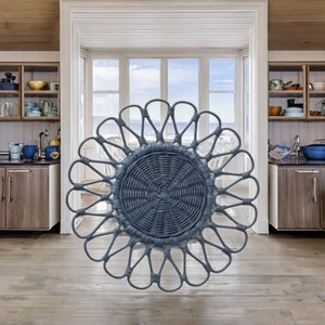 2025 Bohemian <b>Round</b> Water Hyacinth Woven Lightweight 300mm Diameter 5mm Thick Charger Plate <b>Placemat</b> for Weddings - Product Image 2