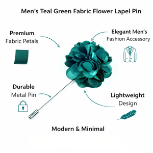 Pin de Solapa Clásico con Diseño de Flor Esmaltada y Duradera para Hombre |   Broche de tela hecho a mano |   Blazer Formal para Novio, Accesorio para Boda - Product Image 5