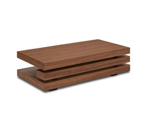 Mesa de Centro de Madera Sólida Moderna y Lujosa de Doble Capa con Diseño Minimalista para Sala de Estar - Product Image 3