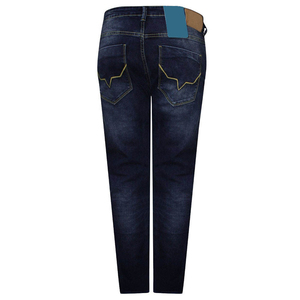 Pantalones Vaqueros de Mezclilla Cruda Resistentes para Hombre, Corte Recto, Color Azul Oscuro, Ropa de Trabajo Resistente, Servicio de Exportación Textil de Larga Duración - Product Image 3