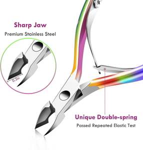 Professional Stainless Steel Cuticle Trimmer Pusher Durable Pedicure Manicure <b>Tools</b> Cutter Heavy Duty Curved Blade Sharp Tip - Product Image 4