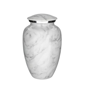 Urnes funéraires en aluminium pour adultes, pour cendres humaines, finition marbre blanc, style luxueux, urnes commémoratives décoratives - Product Image 4