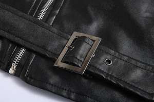 Chaqueta de Cuero de Oveja para Hombre, con Logotipo Personalizado, Múltiples Cremalleras, Cuello Alto, Estilo Vintage, Impermeable, Transpirable, de Alta Calidad - Product Image 4