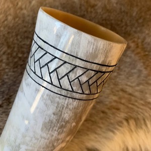 High Quality Natural <b>Buffalo</b> <b>Horn</b> Drinking viking <b>horn</b> With Carved Geometric Pattern Rustic Home Décor - Product Image 3