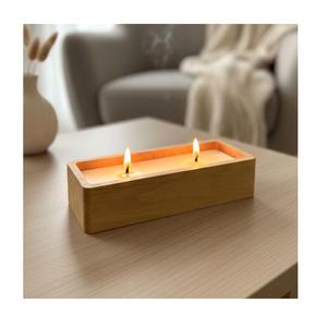 Bougie dans un bol en bois, design personnalisé, style grain de bois, pour décoration intérieure, récipient à bougie. - Product Image 4