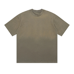 Camiseta de algodón pesado para hombre, estilo vintage, con logo personalizado, lavado ácido, desgastada, oversize, en blanco, al por mayor - Product Image 2