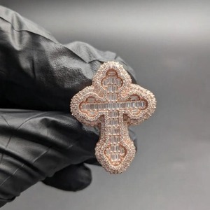Iced Out Moissanite Cross <b>Ring</b> with Baguette Stones, 925 Sterling <b>Silver</b> Religious Hip Hop Statement Jewelry <b>Ring</b> <b>for</b> <b>Men</b> - Product Image 2