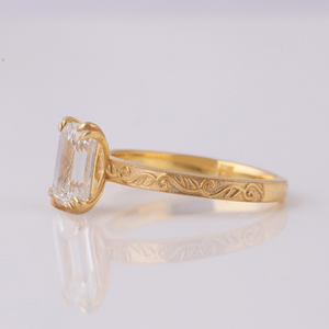 2 ct Emerald Cut Lab Grown <b>Diamond</b> <b>Ring</b> wedding and engagement Lab Grown <b>Diamond</b> <b>Ring</b> for her - Product Image 3