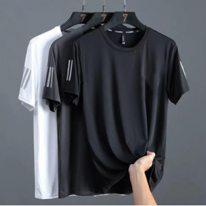 T-shirt uomo funzionale a manica corta rotonda con ghiaccio - Product Image 1